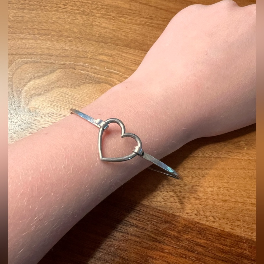 James Avery Silver Heart Bangle Bracelet